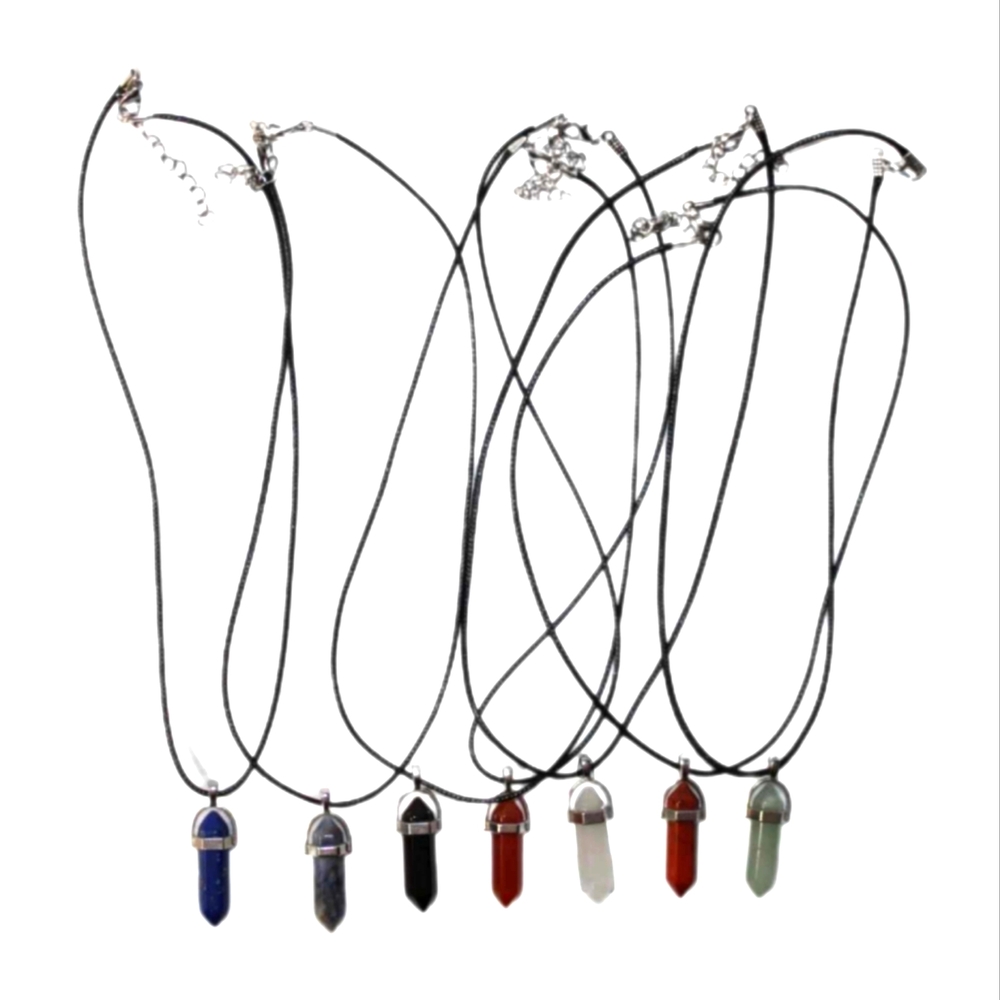Hexagon Crystal Pendant Necklace Set